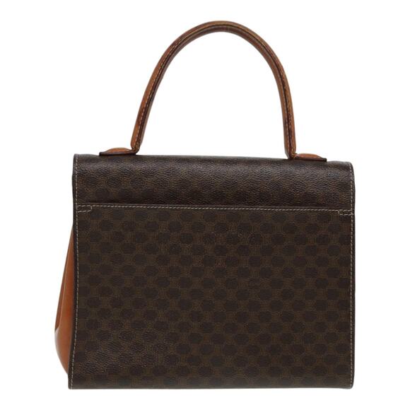 CELINE Macadam Canvas Hand Bag Pvc Leather Brown - Picture 2 of 16